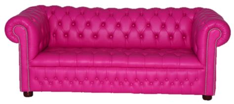 Edgy hot pink leather couch!