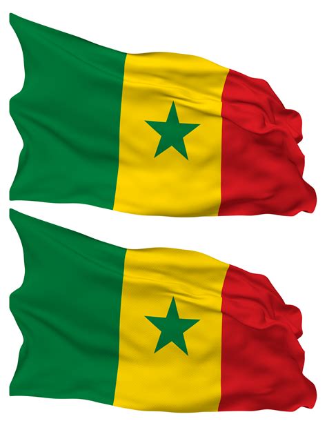 Free Senegal Flag Waves Isolated in Plain and Bump Texture, with Transparent Background, 3D ...