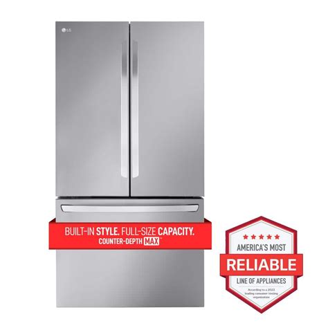 LG 27 cu. ft. Smart Counter-Depth MAX French Door Refrigerator with Internal Water Dispenser in ...