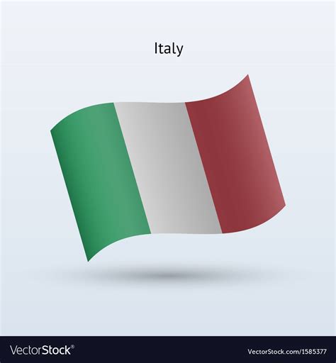 Italy flag waving form Royalty Free Vector Image