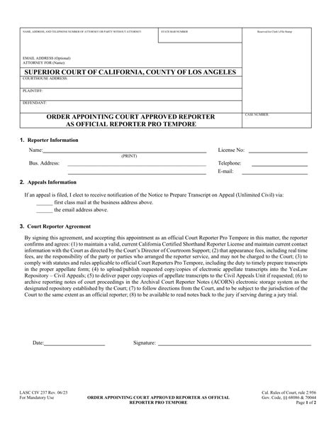 Form LACIV237 Download Fillable PDF or Fill Online Order Appointing ...