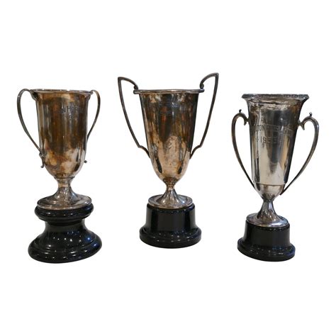 Vintage Silver Plate Trophies - Set of 3 | Chairish