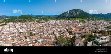 Aerial view of Pollenca, Mallorca, Spain Stock Photo - Alamy