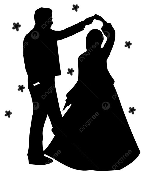 Muslimah Wedding Dance Silhouette, Muslimah Wedding Silhouette, Wedding Silhouette, Muslimah ...