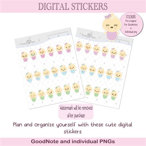 Mood Digital Stickers Emoticon Stickers Pre-cropped for Goodnotes ...