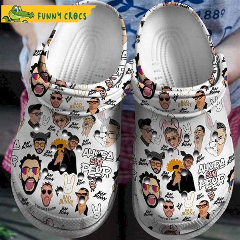 Bad Bunny Pattern Crocs Clog Shoes - Step into style with Funny Crocs