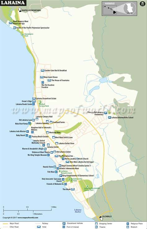 Lahaina Map, Map of Lahaina Hawaii