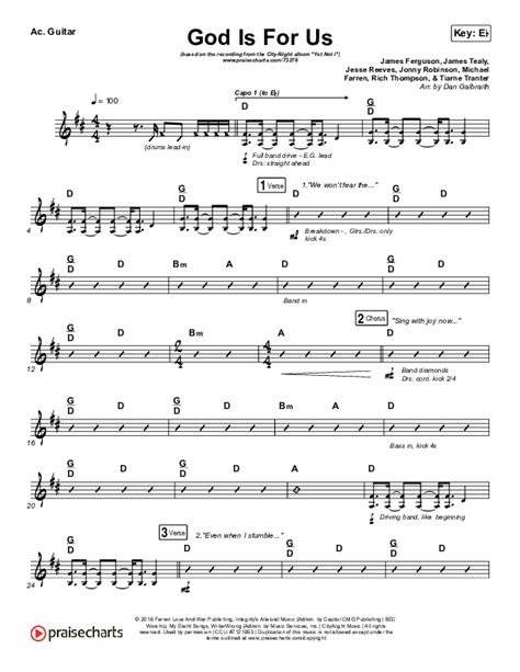 God Is For Us Acoustic Guitar Sheet Music PDF (CityAlight) - PraiseCharts