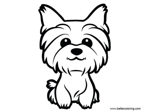 Yorkie Line Drawing at PaintingValley.com Explore collection of Yorkie Line Drawing | Puppy ...