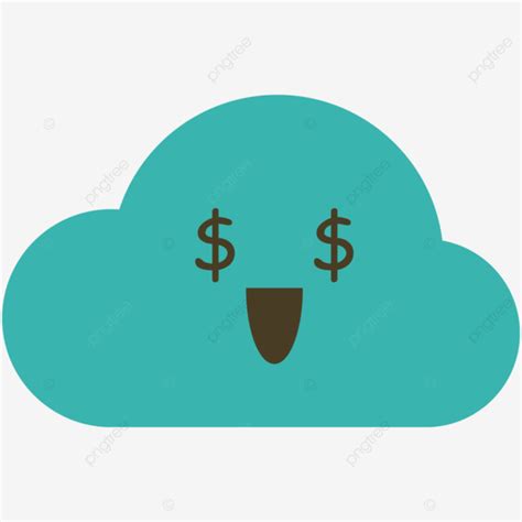 Blue Cloud Emoji Money Expression Vector, Blue, Cloud, Money PNG and ...