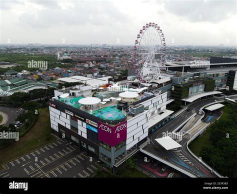 Aerial view of AEON MALL Jakarta Garden City, AEON is a Largest shopping mall in East Jakarta ...