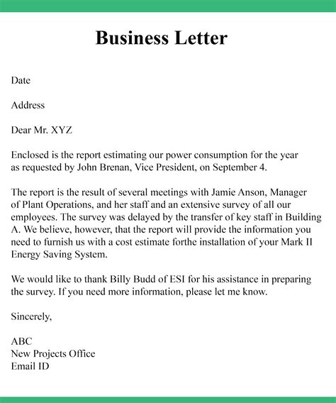 Example Of A Buisness Letter | Letter Template