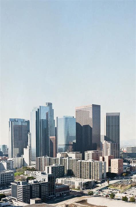 Aerial view of Downtown Los Angeles Skyline_ before smog set in | Los angeles art, Los angeles ...