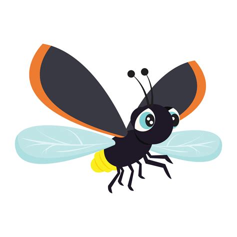 Firefly Lightning Bug Glow Worm isolated vector illustration graphic ...