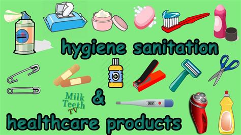 Learn Hygiene Healthcare Sanitation Products names in English | Personal care Products ...