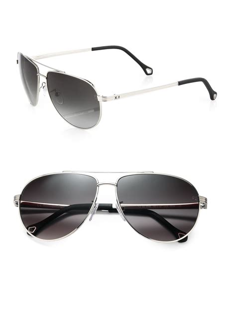 Lyst - Ermenegildo Zegna Metal Aviator Sunglasses in Metallic for Men