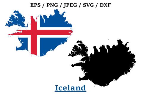 Iceland National Flag Map Design Graphic by terrabismail · Creative Fabrica