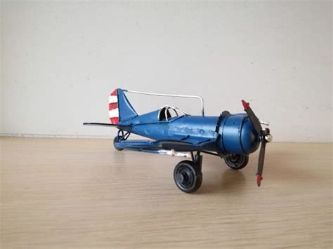 Blue Metal Plane Vintage Collectible Miniature Retro Plane | Etsy