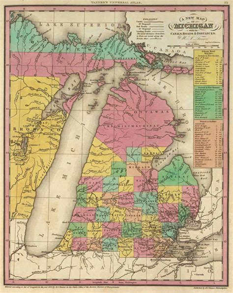 1836 Map of Michigan