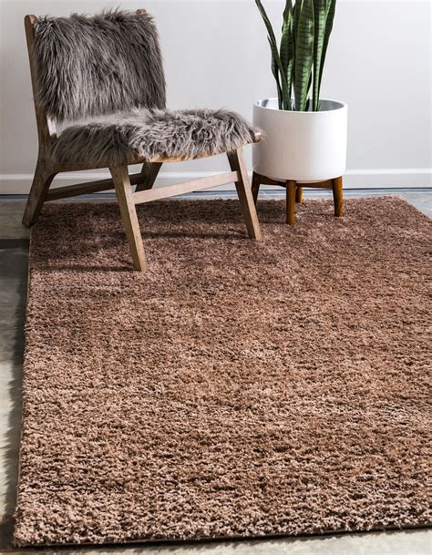 Brown 4' x 6' Solid Shag Rug | Area Rugs | Rugs.com