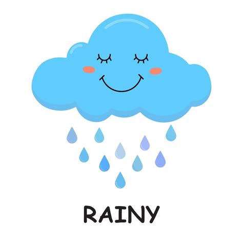 Premium Vector | Happy rainy weather cartoon