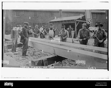 Hewing timber for ship (15602481077 Stock Photo - Alamy