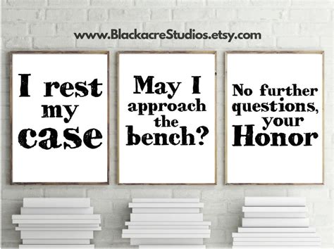 Courtroom Quotes Print Set Gift Pack Trial Lawyer Gifts