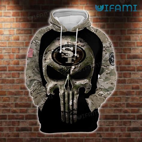 Punisher Skull 49ers Skull Hoodie 3D Camo Pattern San Francisco 49ers Gift - Personalized Gifts ...