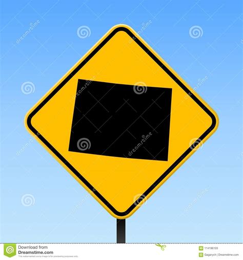 Colorado map on road sign. stock vector. Illustration of information ...