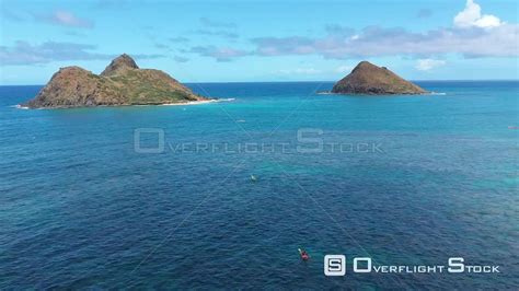 OverflightStock™ | Na Mokulua, two islets off the windward coast of Oahu Hawaii Drone Aerial ...