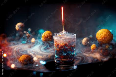 Galactic Drink. Whimsical Cocktail. Fantasy Backdrop. Concept Art ...