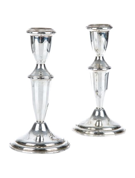 Sterling Silver Empire Silver Candle Holders - Silver - SIL20027 | The RealReal