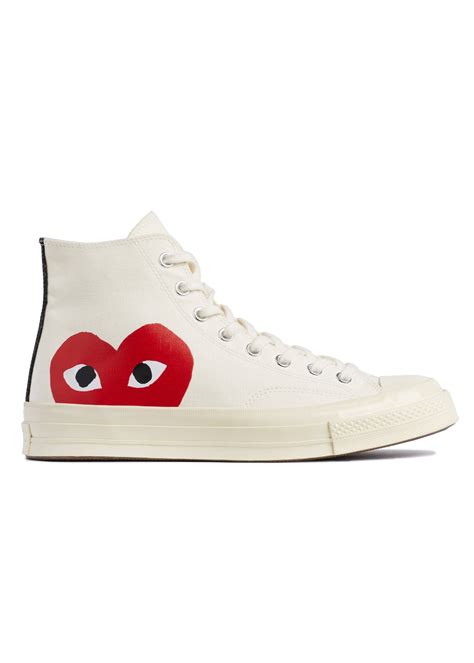 Comme des Garçons PLAY Converse Heart High Top White - NOW OR NEVER