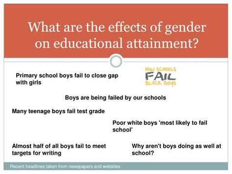 PPT - What are the effects of gender on educational attainment ...