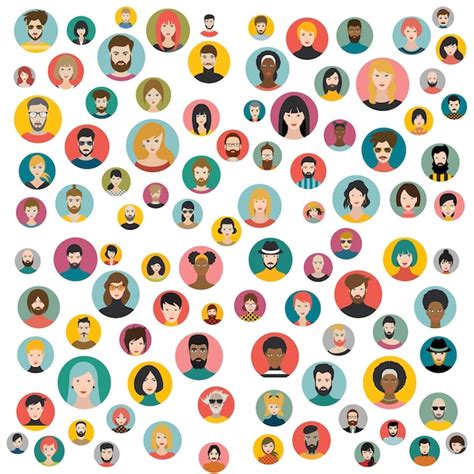 Premium Vector | Set of persons avatars people heads different ...