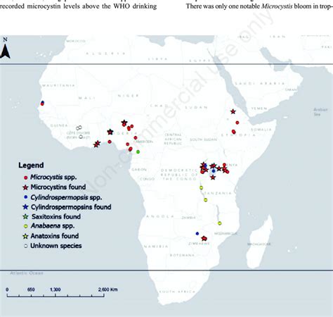 Map of tropical Africa showing locations of cyanobacterial blooms,... | Download Scientific Diagram