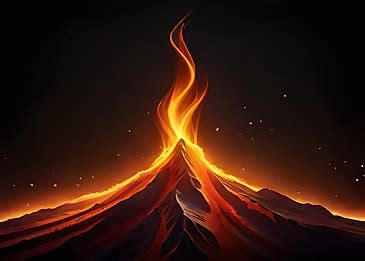 Volcano Fire Light Eruption Dark Background, Wallpaper, Abstract Wallpaper, Dark Wallpaper ...