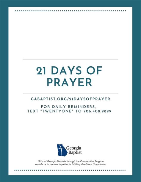 21 Days of Prayer Guide - Georgia Baptist Mission Board