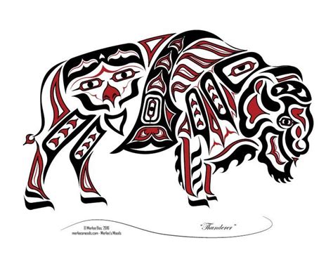 "Thunderer" - New Haida/Tlingit Style, Native American Bison, Buffalo | American bison, Style ...