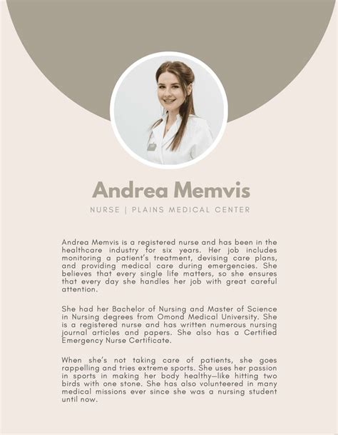 Professional Bio Template For Nurse in Word - Download | Template.net