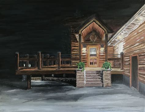 House night painting | Farmhouse paintings, Night painting, House styles