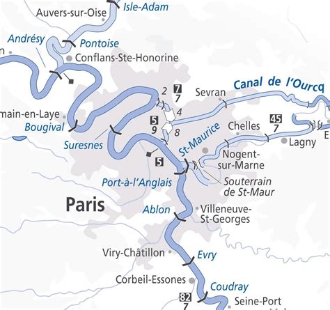 Paris map seine - Paris river Karte (Île-de-France - Frankreich)