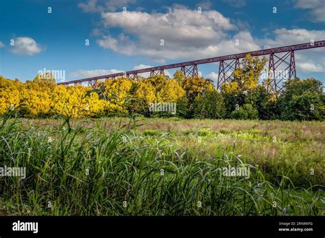 tulip train trestle bridge tracks indiana Stock Photo - Alamy