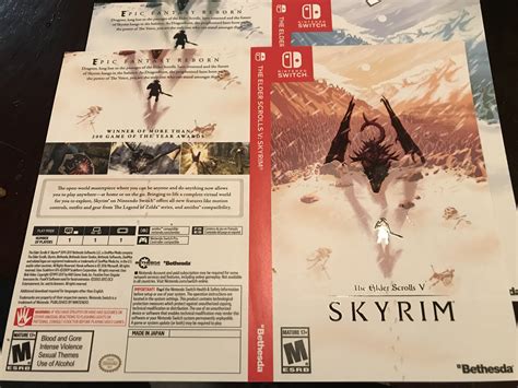 The prints for Skyrim's alternate box art, from GameStop, are really well done : NintendoSwitch