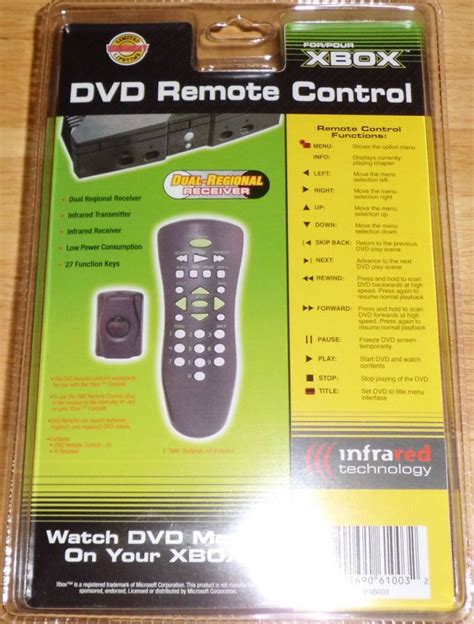 Genuine Microsoft Xbox Remote DVD Playback Kit