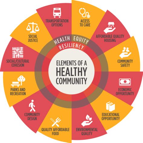 Elements of Healthy Communities Wheels - Vitalyst Health