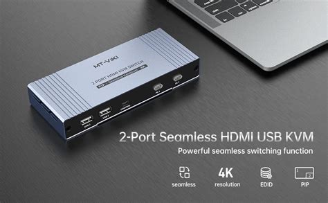 Seamless Hdmi Kvm Switch 2 Port 4k 30hz + 2 Cables,Mt-viki Seamless 4k ...