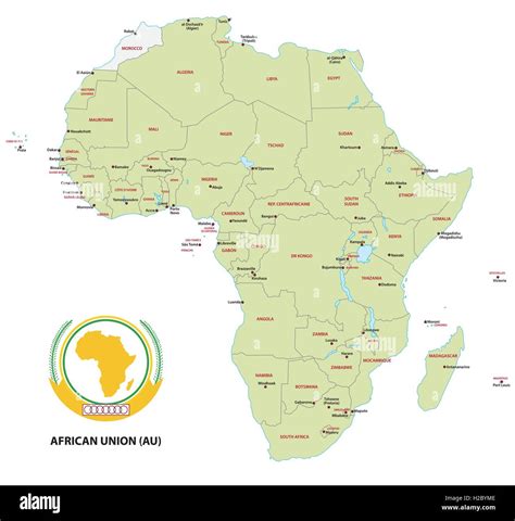 Member states of the African Union (AU) map Stock Vector Image & Art ...