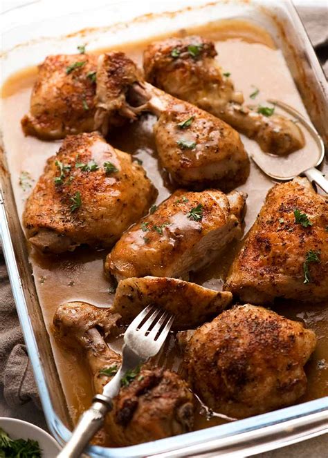 Gravy Baked Chicken (thighs & drumsticks) - 5 min prep! | RecipeTin Eats