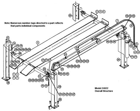 Auto Lift Parts, Overall Structure, for Challenger, VBM, model 24022, 4 ...